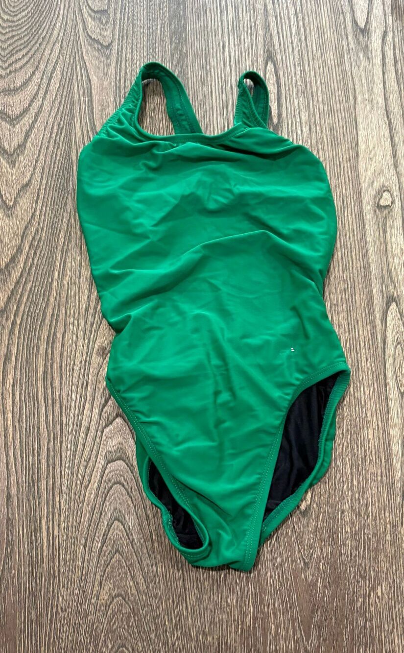 Dolfin Womens Swimsuit One Piece Swimwear Scoop Neck Open Back Green Size 30